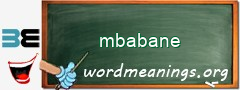 WordMeaning blackboard for mbabane